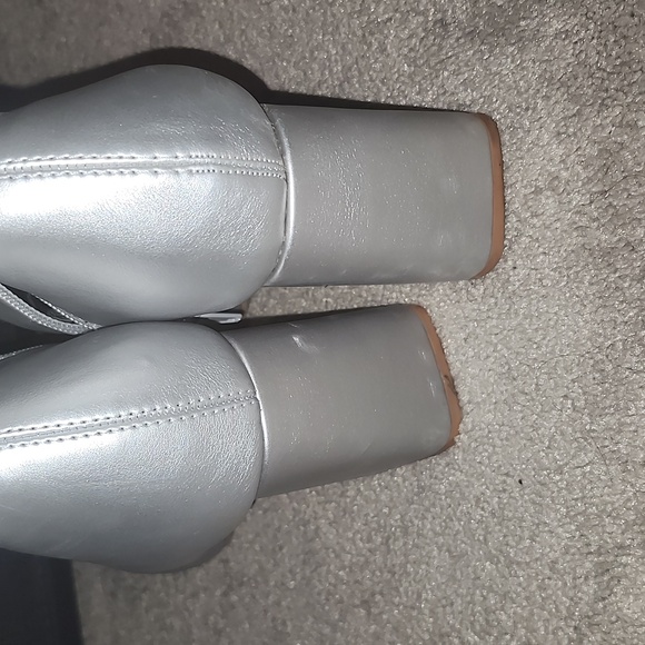 Silver Thigh High Boots - Picture 5 of 9